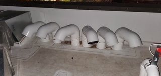Exterior rooftop equipment and utility routing.